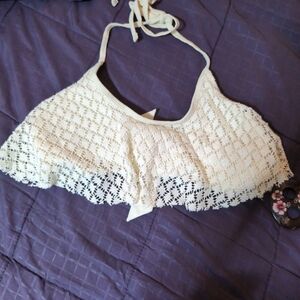 Elegant White Lace Halter Top